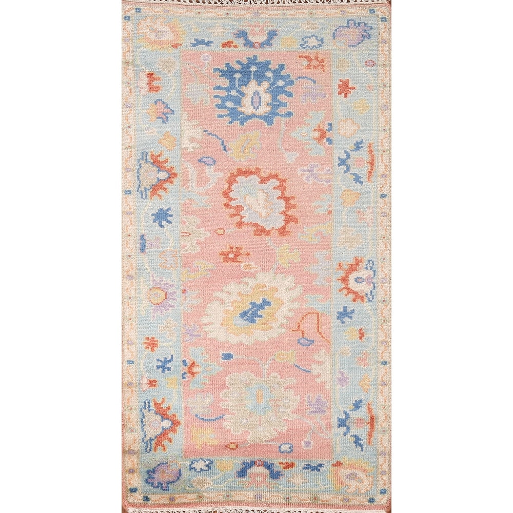 Colorful Oushak Oriental Accent Rug Wool Carpet - 2'6"x 5'9"