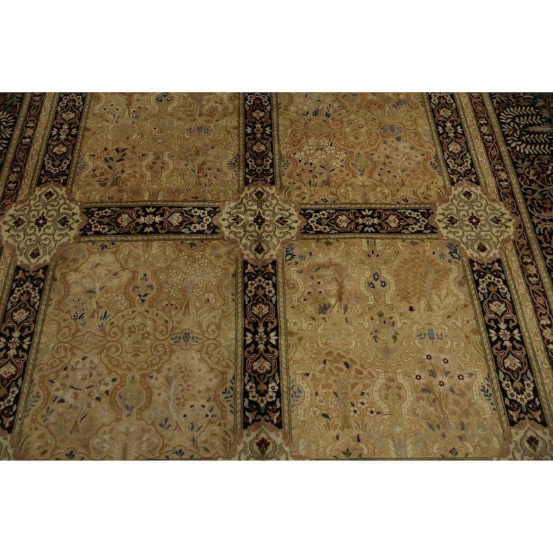 Hand Knotted Oriental 100% Wool Carpet Traditional Floral Yellow & Gold Aubusson Area Rug - 6' 9'' X 6' 2''