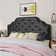preview thumbnail 2 of 9, Queen & Full Tufted Headboard with Nailhead Trim by Christopher Knight Home