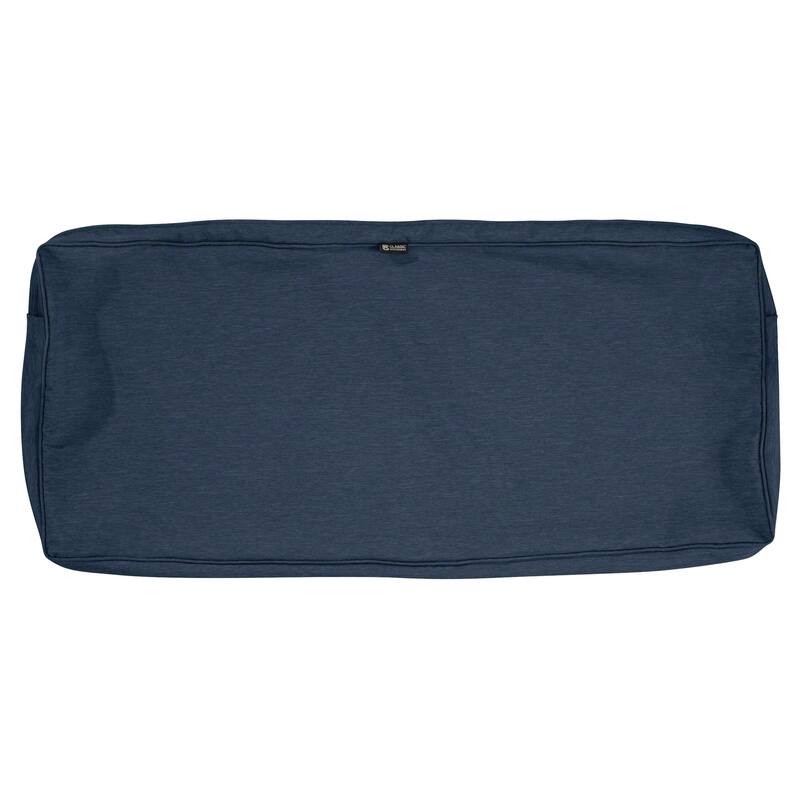 Classic Accessories Montlake Bench/ Settee Cushion Slip Cover - 59"W x 18"D x 3"Thick - Heather Indigo Blue