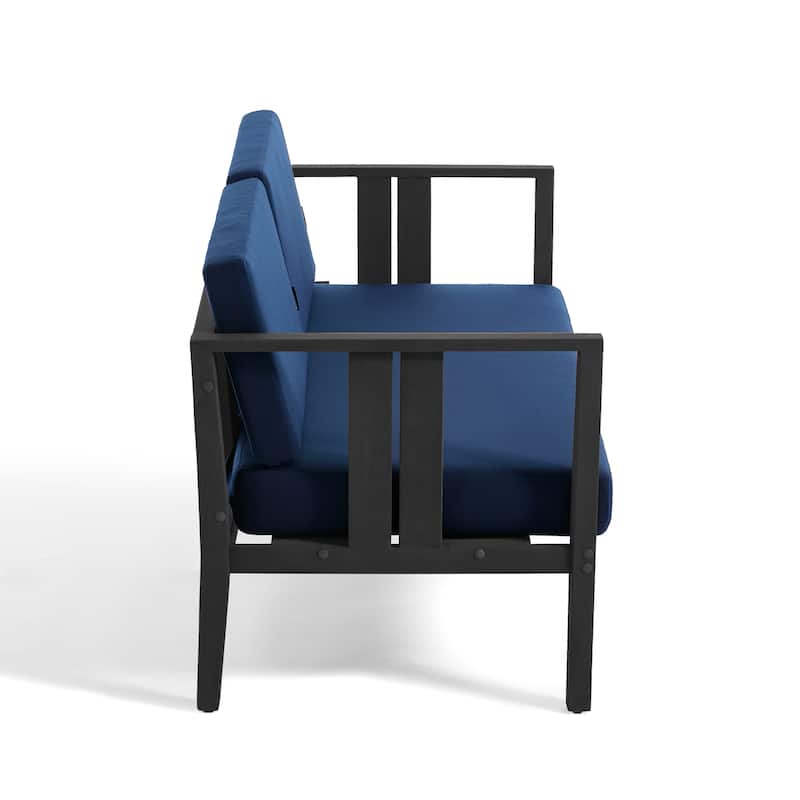 5-Piece Patio Furniture Solid Teak Outdoor Conversation Set