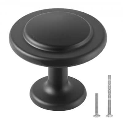 Black Mushroom Cabinet Knobs 30 Pack Zinc Alloy Single Hole Drawer Pulls with Screws for Kitchen Bathroom Wardrobe Furniture