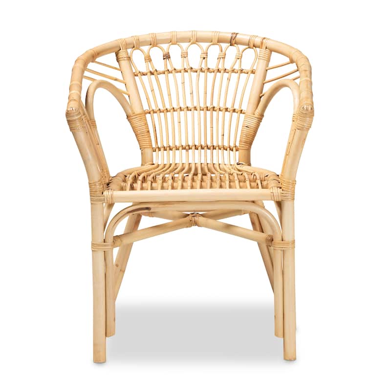 Kaka Modern Bohemian Natural Brown Rattan Dining Chair