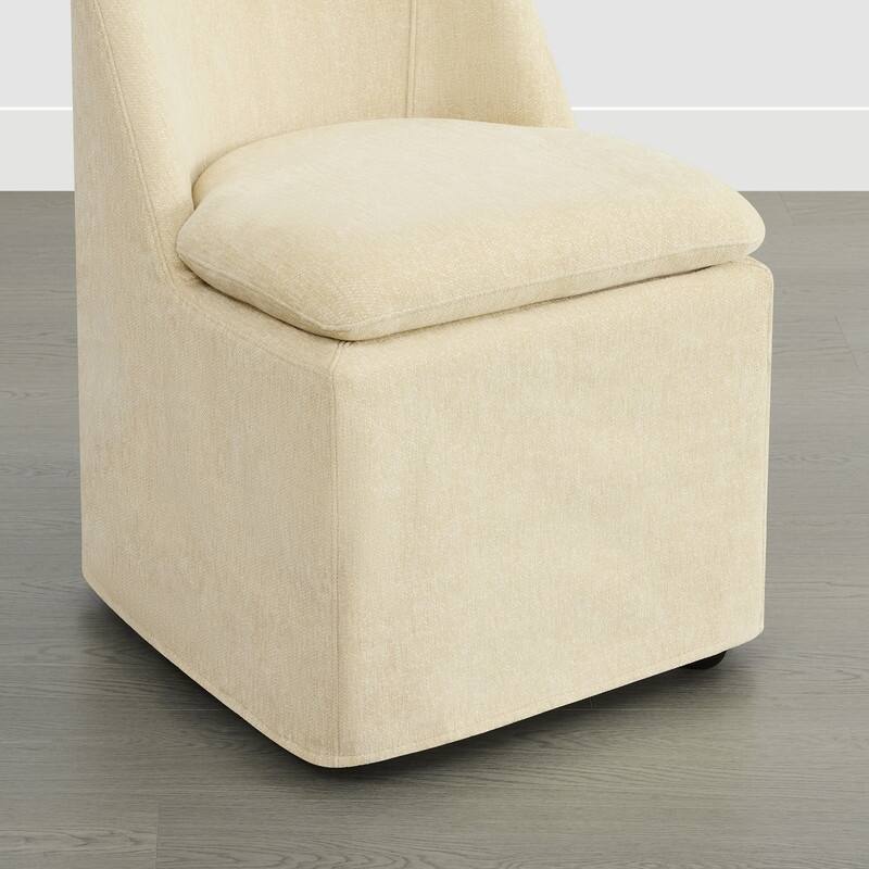 Spruce & Spring Modern Dining Chair with Removable Slipcover and Hidden Casters