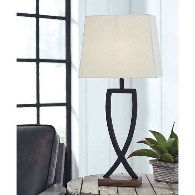 Makara Metal Black/Brown 29 Inch Table Lamp - Set of 2 - 13.13" W x 9.13" D x 28.75" H