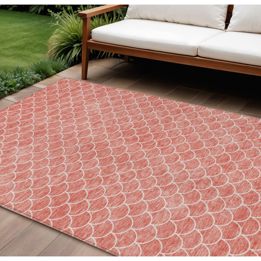 HomeRoots Geometric Transitional Rectangle Outdoor Rug