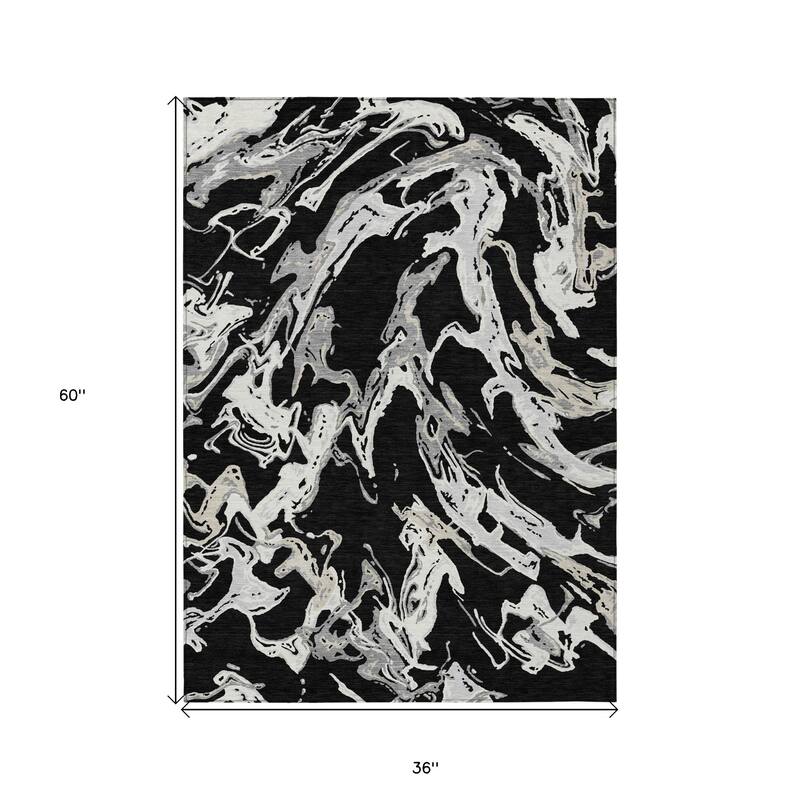 HomeRoots Abstract Transitional Rectangle Outdoor Rug