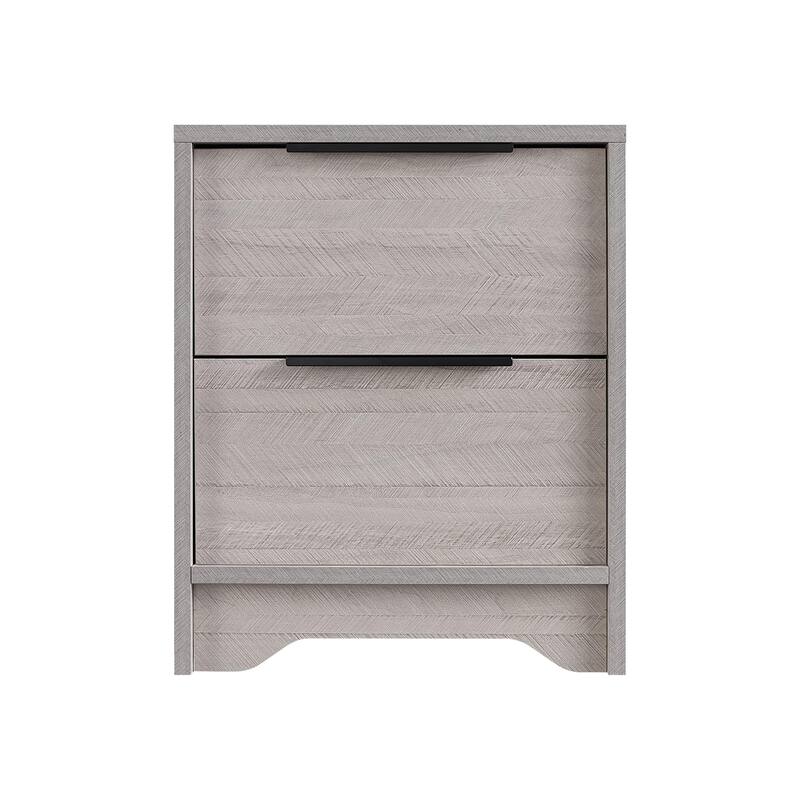 Wooden 2 Drawers Nightstand