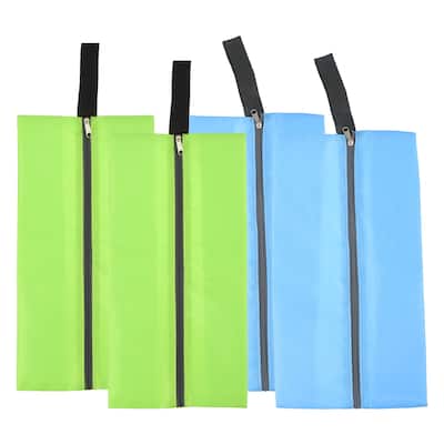 4pcs Waterproof Shoes Bags, 34.5 x 17cm Travel Shoe Organizer Bag Sky Blue Green - Sky Blue, Green