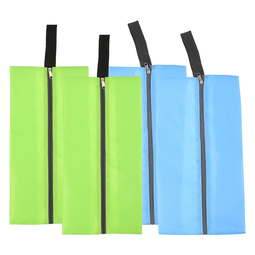 4pcs Waterproof Shoes Bags, 34.5 x 17cm Travel Shoe Organizer Bag Sky Blue Green - Sky Blue, Green