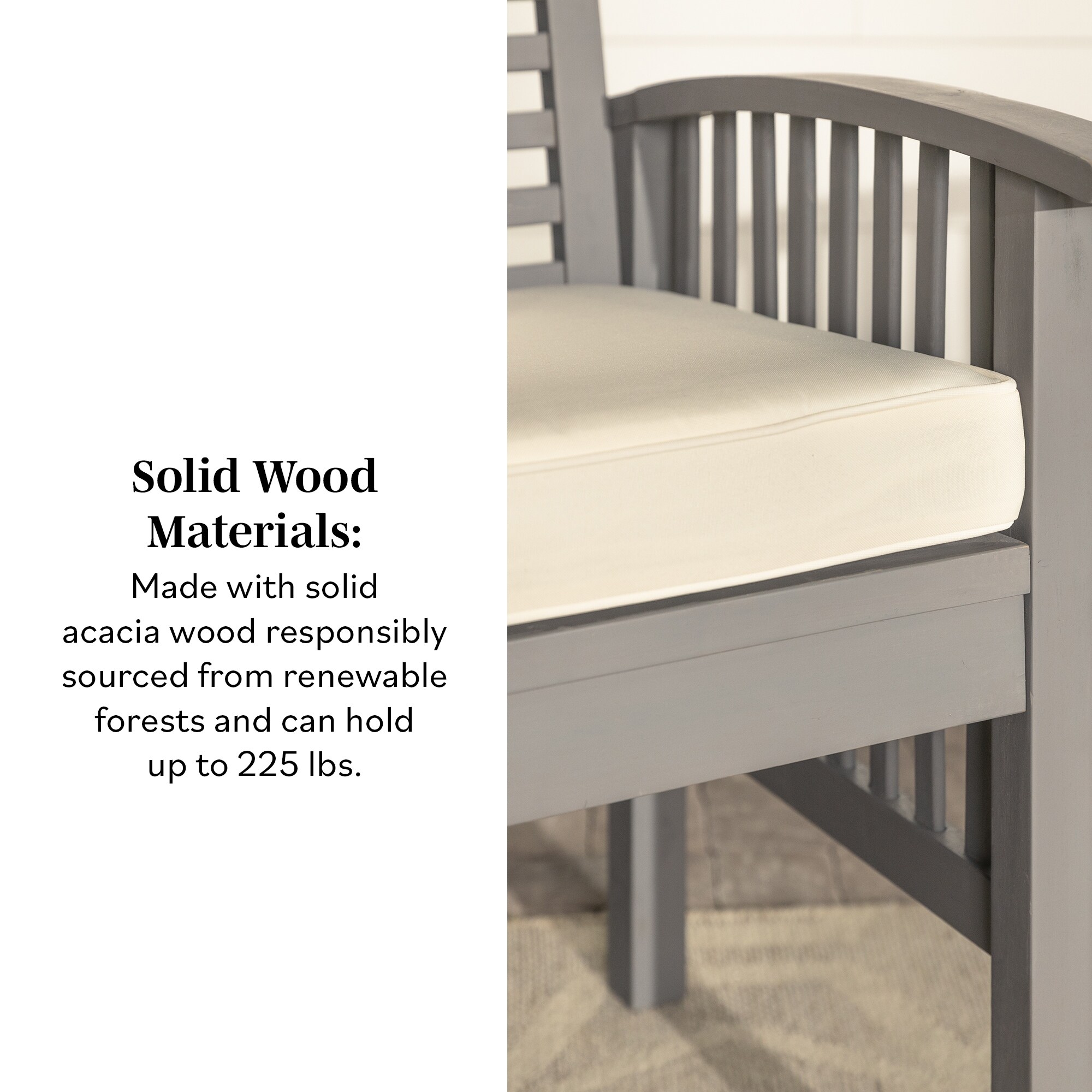 Walker Edison Surfside Acacia Wood Outdoor Chairs (Set of 2) - On