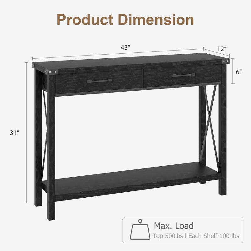 31-inch Side Table Suitable for Entrances, Hallways, and Living Rooms Two-Tier