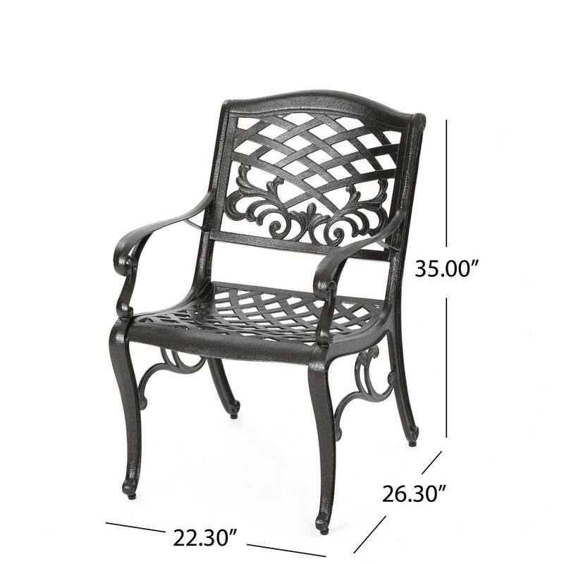 5-Piece Bronze Cast Aluminum Outdoor Dining Set