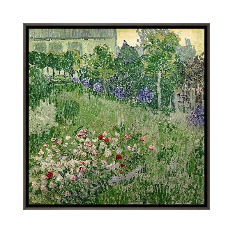 iCanvas "Daubigny's garden, 1890 " by Vincent van Gogh Framed - 12x12 - Charcoal