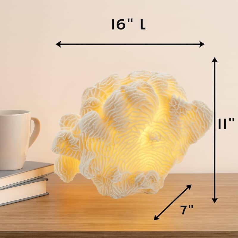Coral Cloud Table Lamp Sculpted Sandstone Organic Accent Lighting