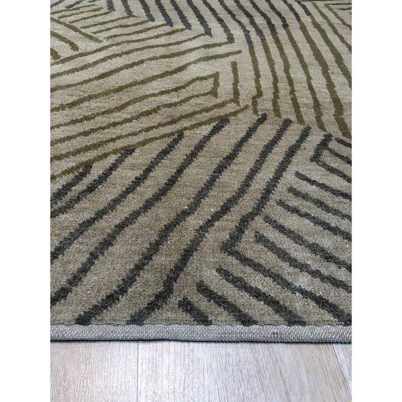 Handmade Wool Brown Transitional All Over Ningxia Rug