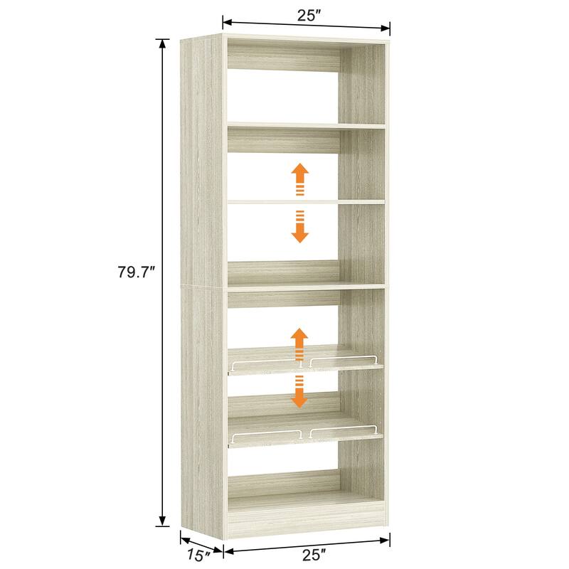 Cimly Set of 3 Corner Closet System with Drawers and Mirror, Multi-functional Closet Organizer with Shoe Racks