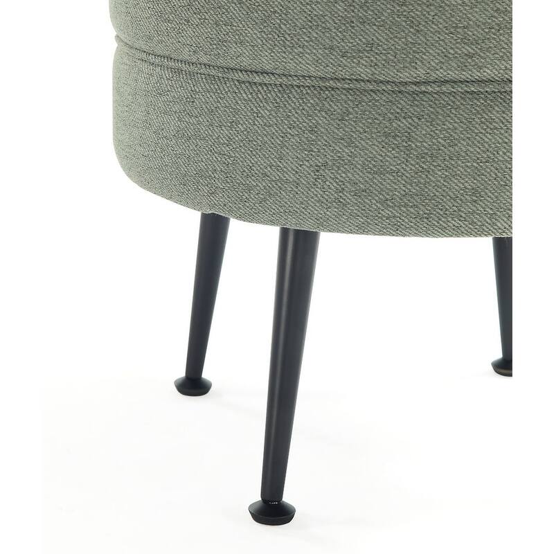 Manhattan Comfort Bailey Mid Century Modern Woven Upholstered Round Ottoman