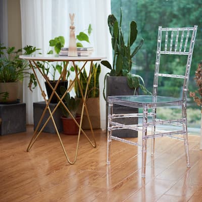 Clear Bamboo Design Dining Side Chairs (Set of 2)
