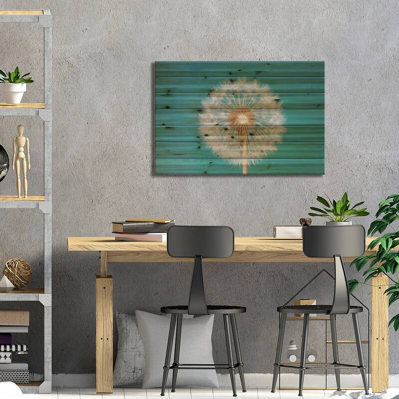 Dandelion Print On Wood by Bess Hamiti - Multi-Color