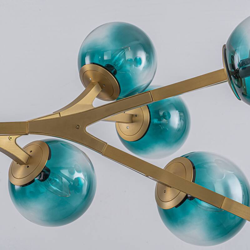 18 - Light Modern Dimmable Bubble Sputnik Linear Globe Chandelier - W68.11"