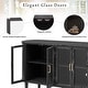 preview thumbnail 4 of 12, Farmhouse Wood Sideboard Buffet Cabinet with Tempered Glass Doors and Adjustable Shelves