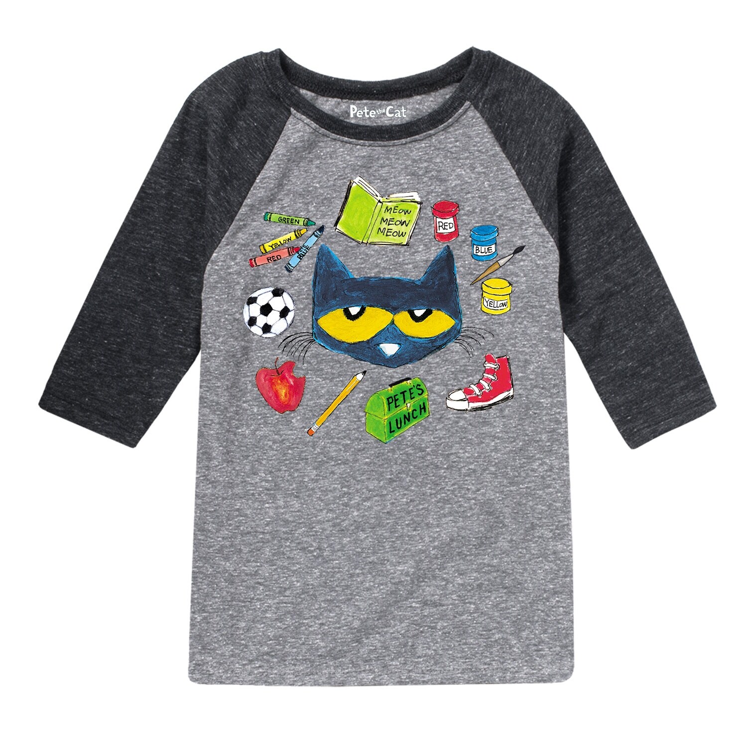 Shop Pete The Cat With School Stuff Youth Raglan Overstock