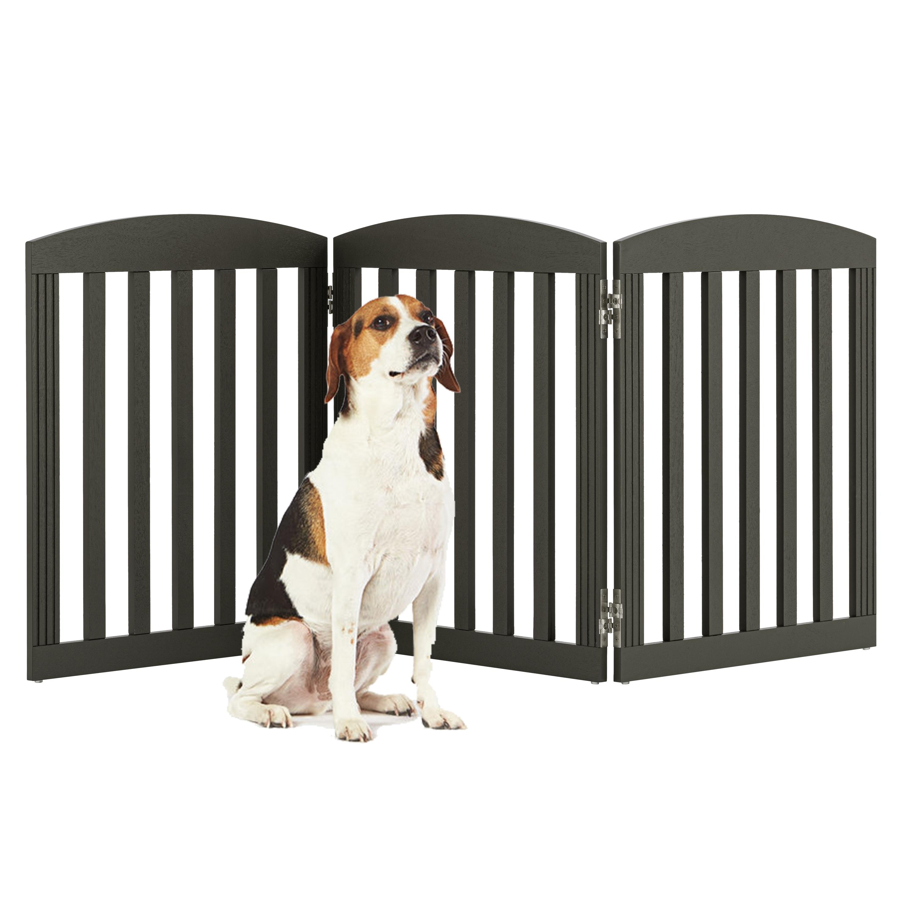 COSTARS Foldable Dog Gate, Dog Gates for Doorways, Stairs, The House, Wooden Freestanding Pet Gate Indoor, Step Over Puppy Gate