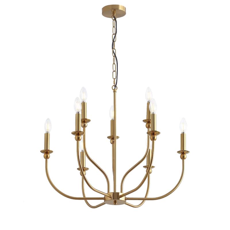 Modern Candle Style 9-Light Chandelier Fixture For Living Room Dining Room