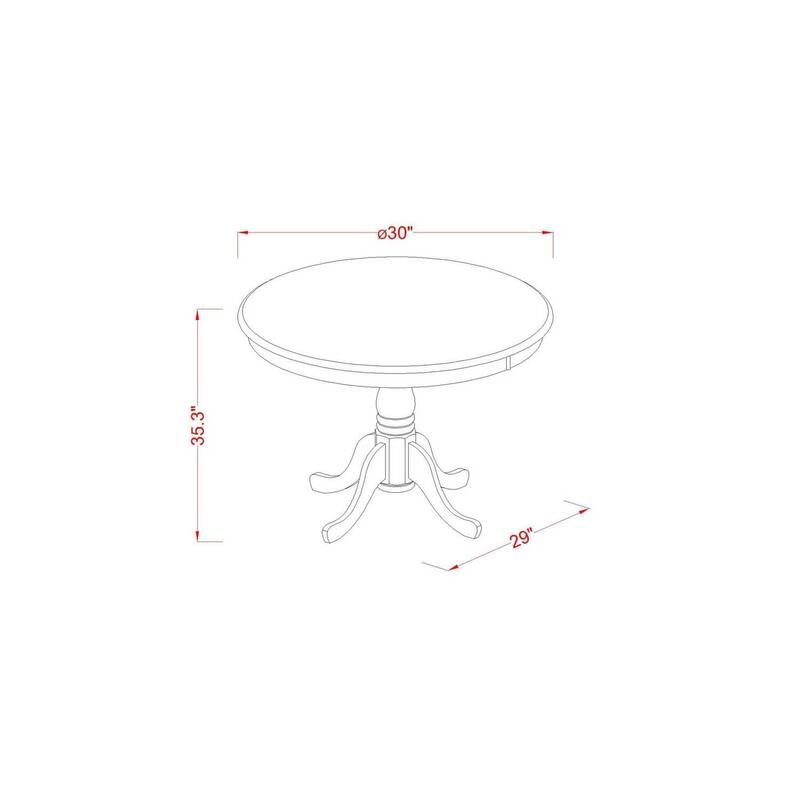HomeStock 3-Piece Round Natural Oak Finish Solid Wood Top Dining Table with 2 Parson-Chairs