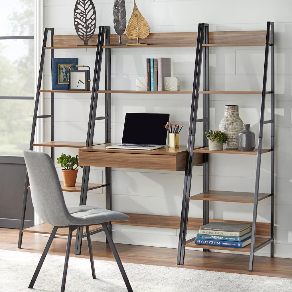 Simple Living Denton Ladder Desk and Bookshelf 3-Piece Set