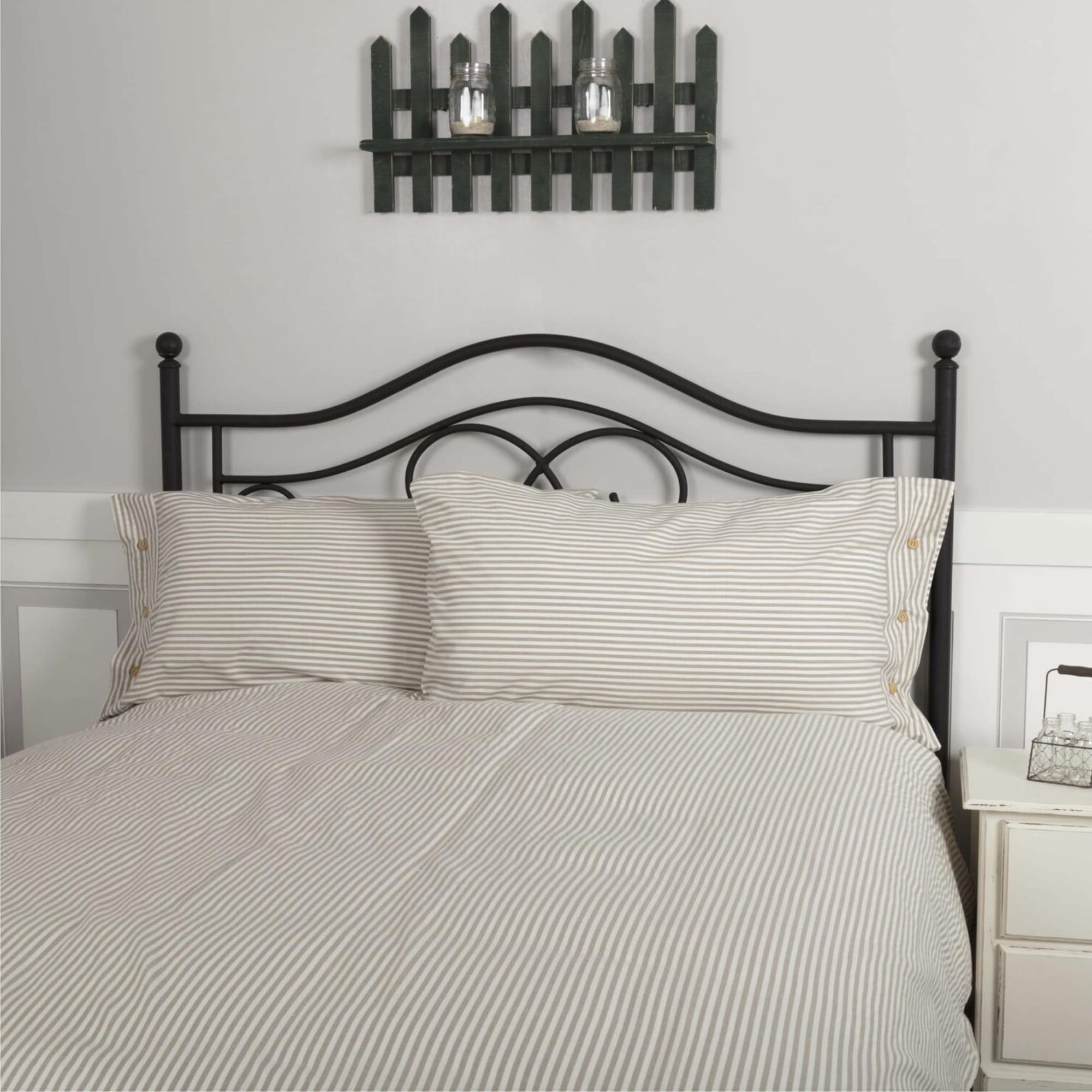Farmhouse Ticking Taupe King Sham