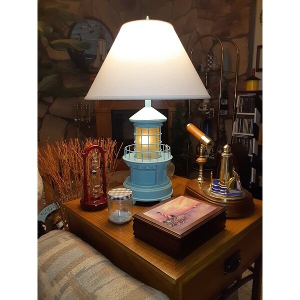 Top Product Reviews For Seahaven Sky Blue Lighthouse Night Light Table Lamp 27 High 18705278 Overstock