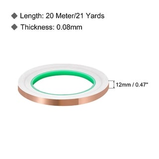 Copper Foil Tape 0.98 Inch x 21 Yards 0.08 Thick Double Sided for  Electronics
