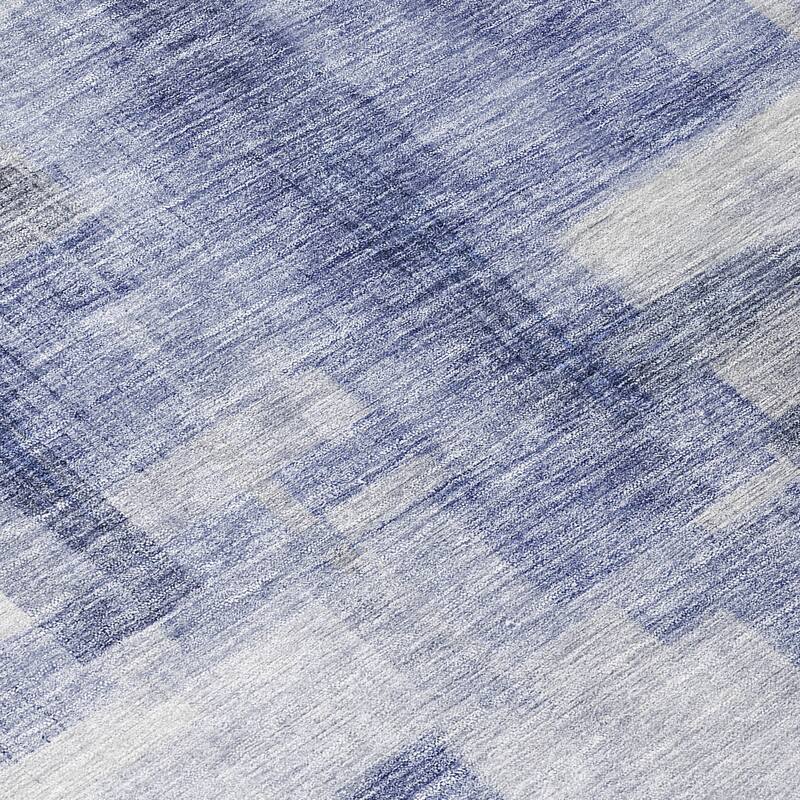 Machine Washable Indoor/ Outdoor Contemporary Abstract Chantille Rug