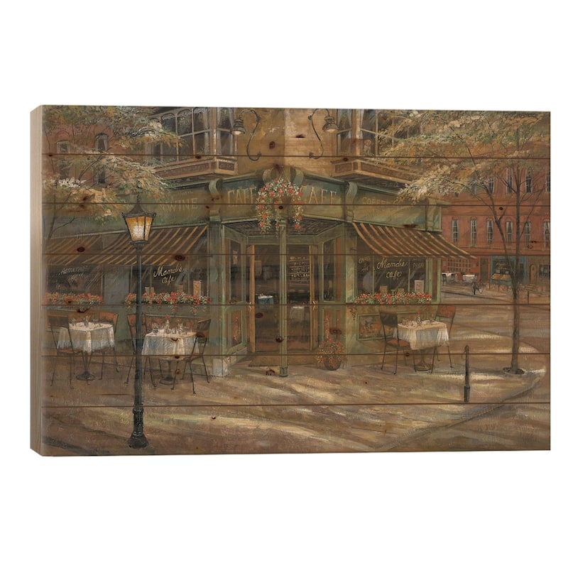 Mandi's Café Print On Wood by Ruane Manning - Multi-Color - 26x40x1.5