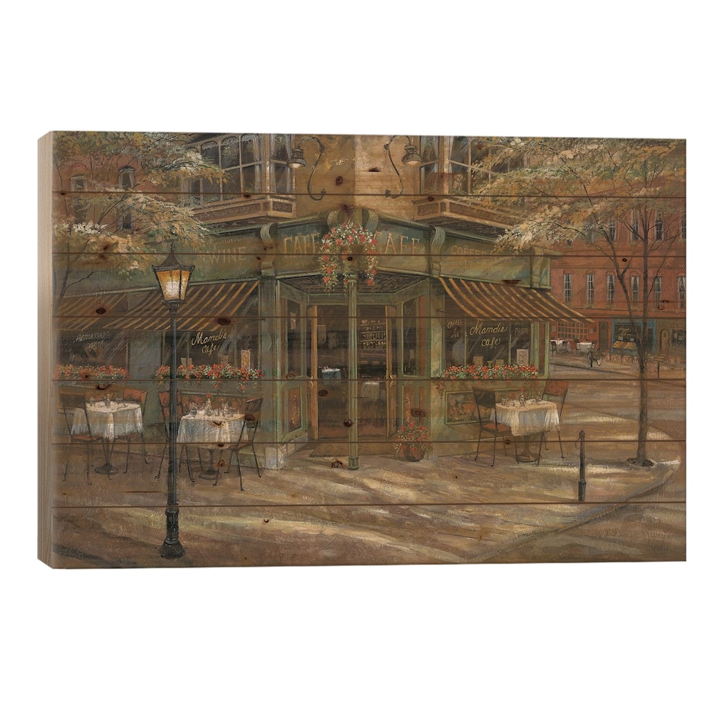Mandi's Café Print On Wood by Ruane Manning - Multi-Color