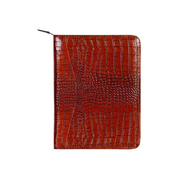 Scully Planner Crocodile Print Leather Writing Pad - Overstock - 18018596