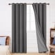 preview thumbnail 85 of 95, Deconovo Faux Linen Total Blackout with Coating Curtains (2 Panel) 52W x 63L - Dark Grey