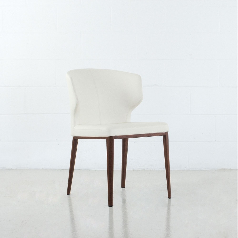 White and best sale walnut dining chairs