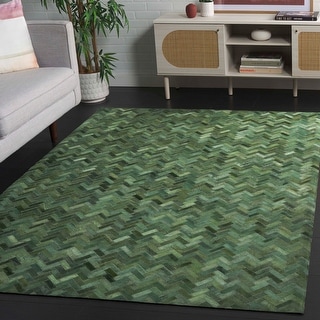 SAFAVIEH Handmade Studio Leather Frantiska Contemporary Leather Rug