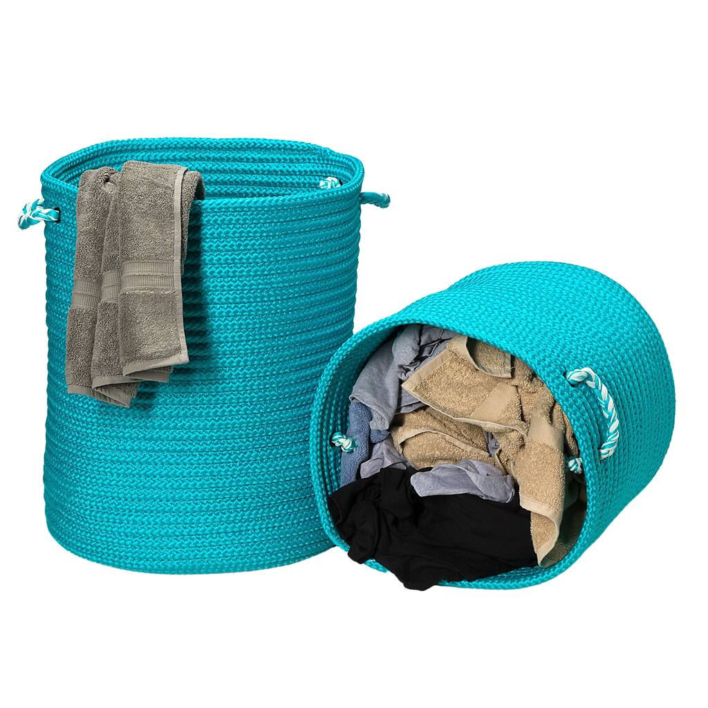 Indoor/Outdoor Sundance Woven Hamper Baskets 8-colors Size-Sm/Lrg