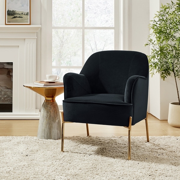 Nora Modern Velvet Accent Chair for Bedroom with Metal Legs by HULALA HOME On Sale Bed Bath Beyond 29138969