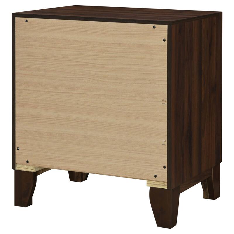 Anza Walnut 2-drawer Nightstand Bedside Table