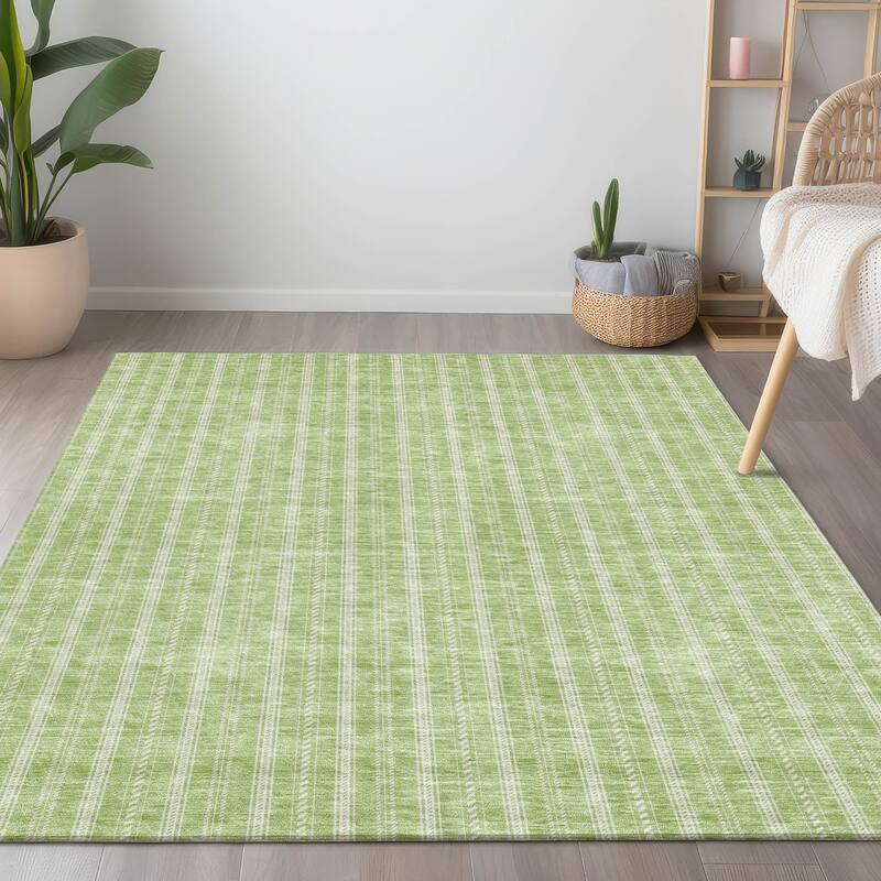Machine Washable Indoor/ Outdoor Chantille Stripe Twist Rug