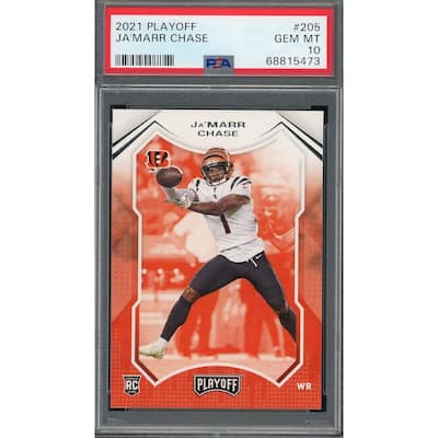 JaΓÇÖMarr Chase 2021 Panini Playoff Football Rookie Card RC #205 Graded PSA 10 - 8'6" x 11'6"