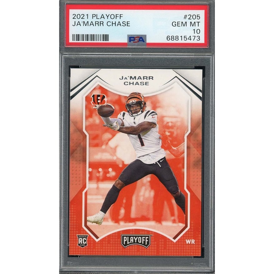 JaΓÇÖMarr Chase 2021 Panini Playoff Football Rookie Card RC #205 Graded PSA 10 - 8'6" x 11'6"