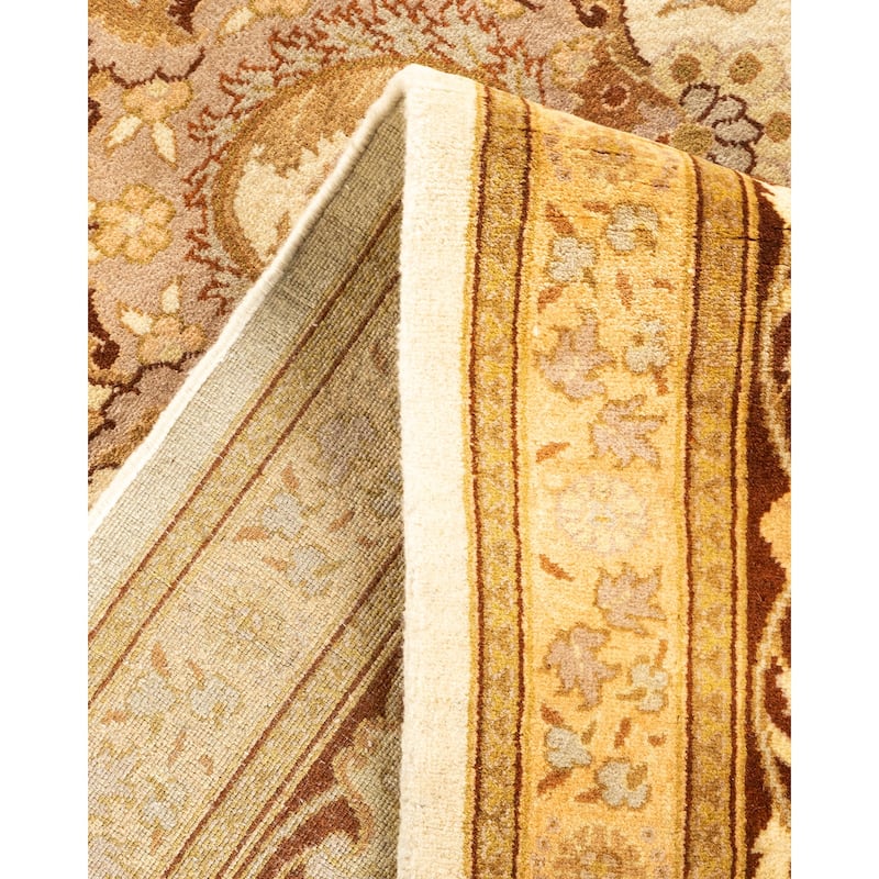 Overton Handknotted Wool Traditional Oriental Ivory Area Rug - 10' x 14'