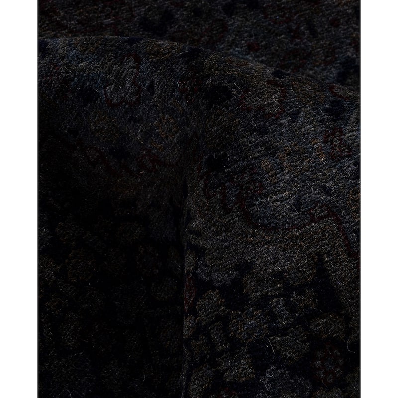 Overdyed One-of-a-Kind Hand-Knotted Area Rug - Black - 9' 0" x 12' 4"