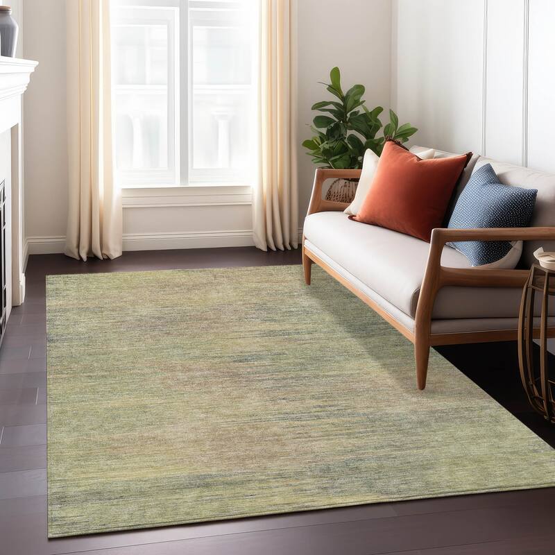 Machine Washable Indoor/ Outdoor Chantille Solid Ombre Rug